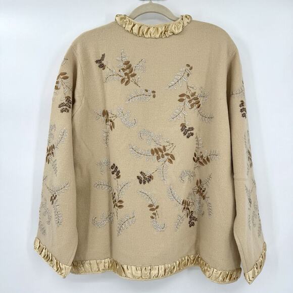 QVC Artistica Womens Size 1X Lightweight Wool Boho Blazer 1X Wearable Art Classy - Picture 2 of 10